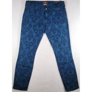 Lucky Brand Womens Charlie Skinny Jeans Size 8 / 29 Floral Paisley Casual
